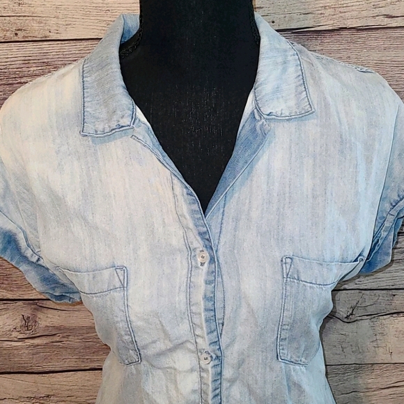LIGHTWEIGHT DENIM TOP - Picture 2 of 7